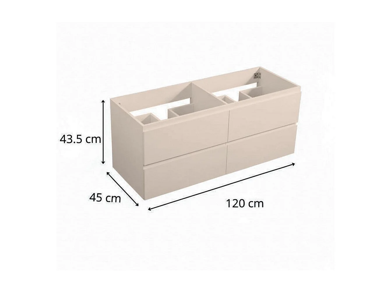 Móvel de parede SORRENTO com 4 gavetas e 120 cm