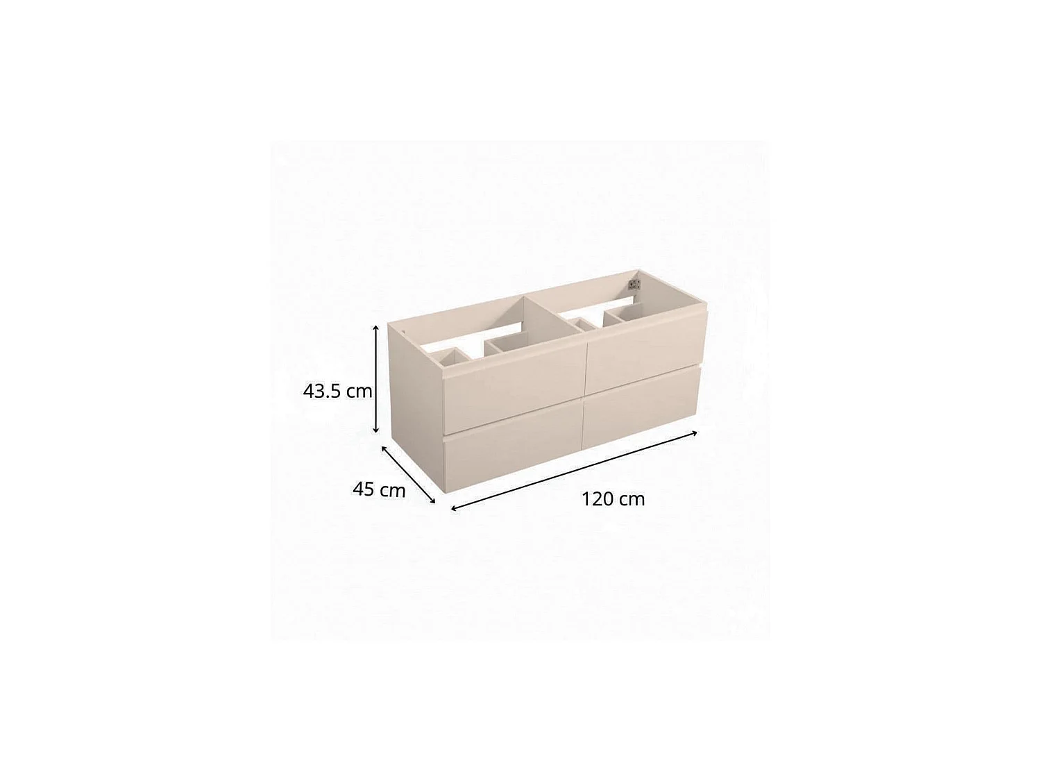 SORRENTO 4-szufladowa szafka pod umywalkę wisząca 120 cm
