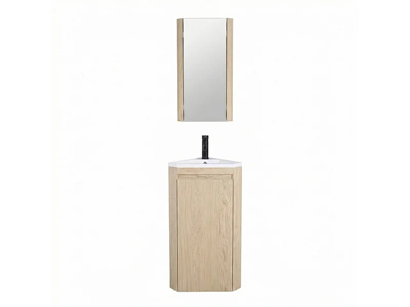 Mobile lavabo angolare SORRENTO su gambe con rubinetto e mobiletto