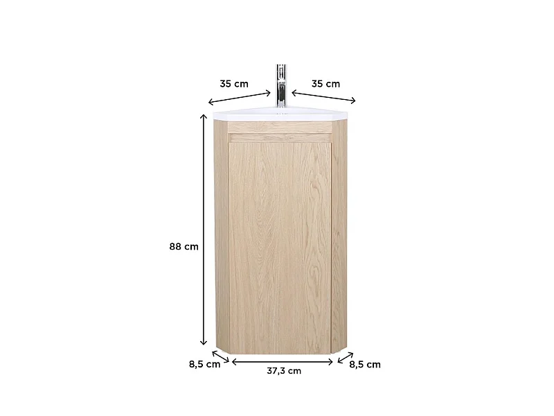 Mobile lavabo angolare SORRENTO su gambe con rubinetto e mobiletto