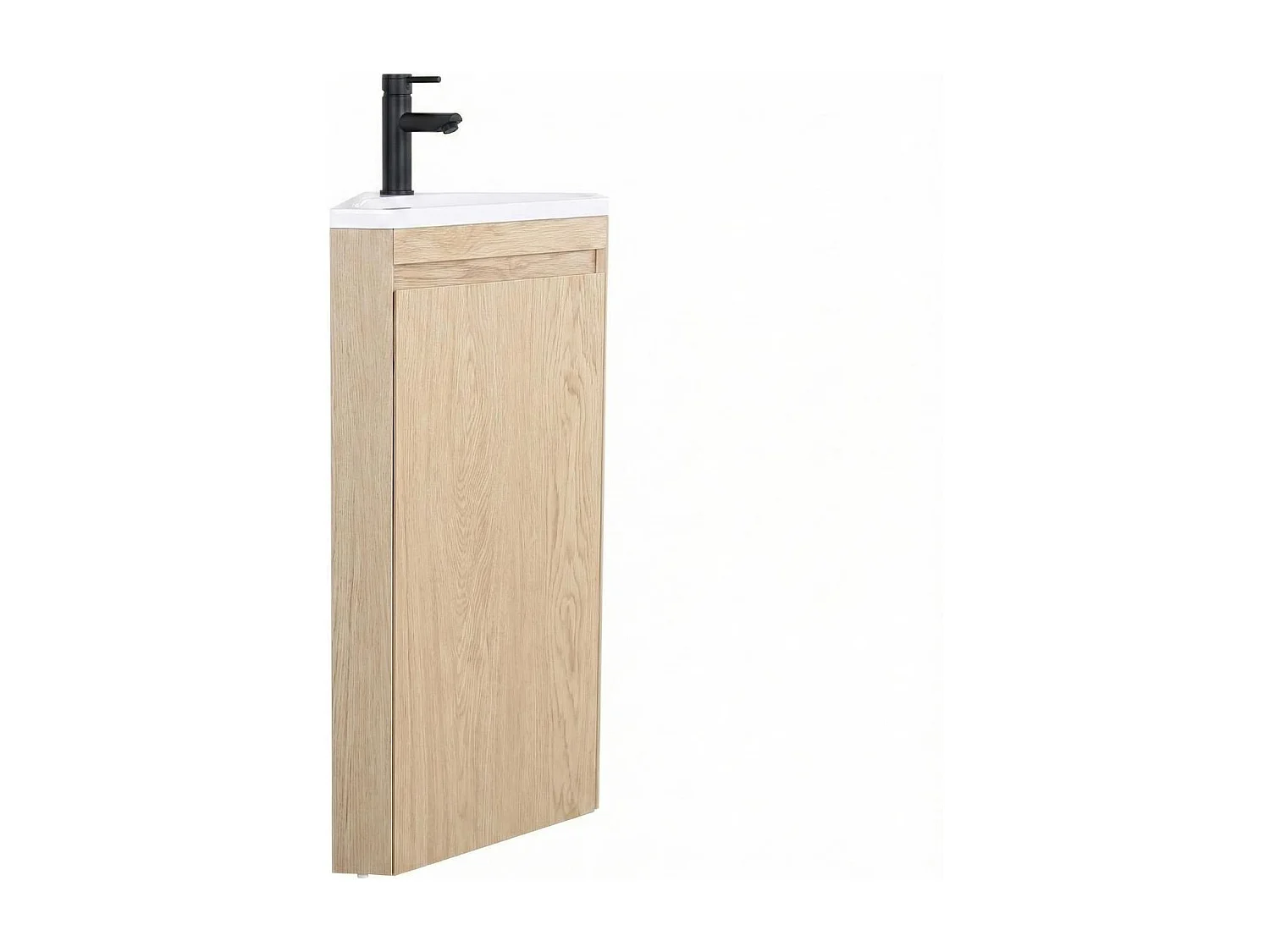 Ensemble lave-mains SORRENTO d'angle sur pieds avec robinet noir