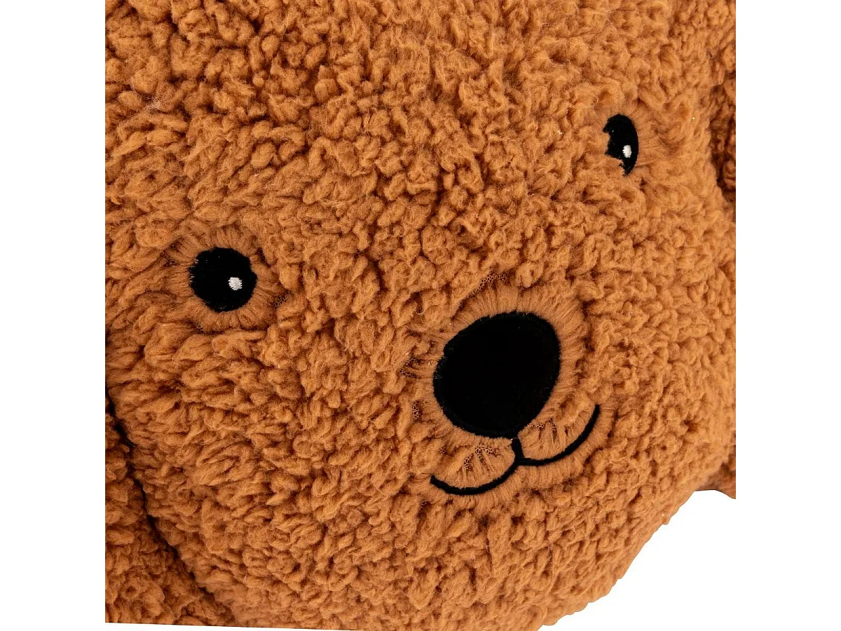 Coussin Bouclette Tête de Chien "Scott" 36cm Marron