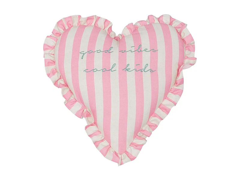 Coussin Déco Cœur "Ava" 38x38cm Rose