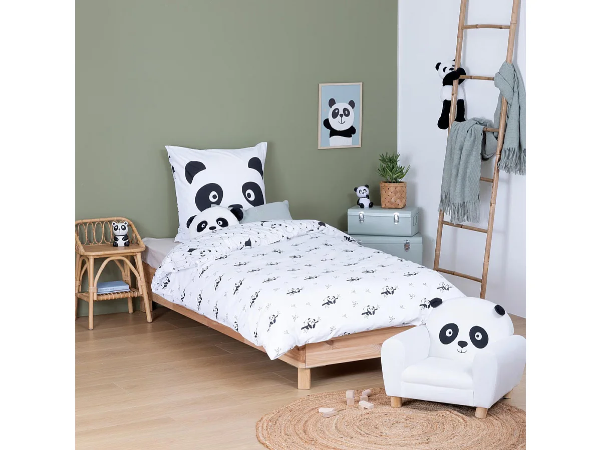 Bettwäsche-Set bedruckt mit Panda-Motiv