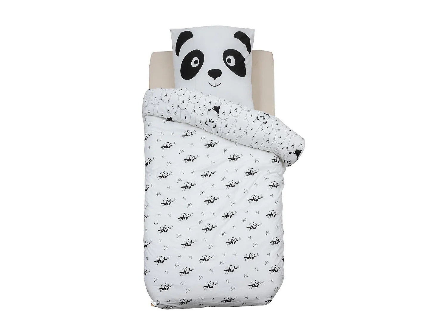 Bettwäsche-Set bedruckt mit Panda-Motiv