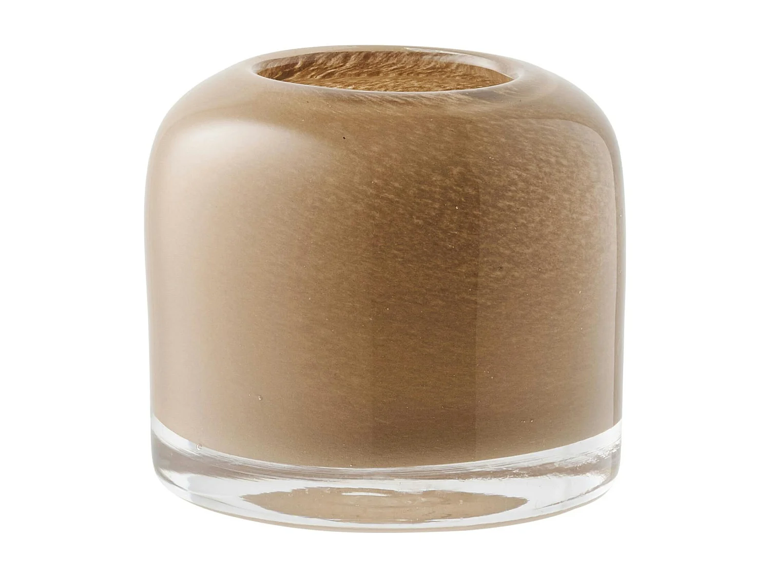 Photophore rond en verre brun