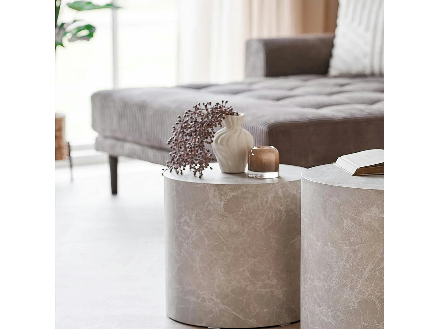 Photophore rond en verre brun