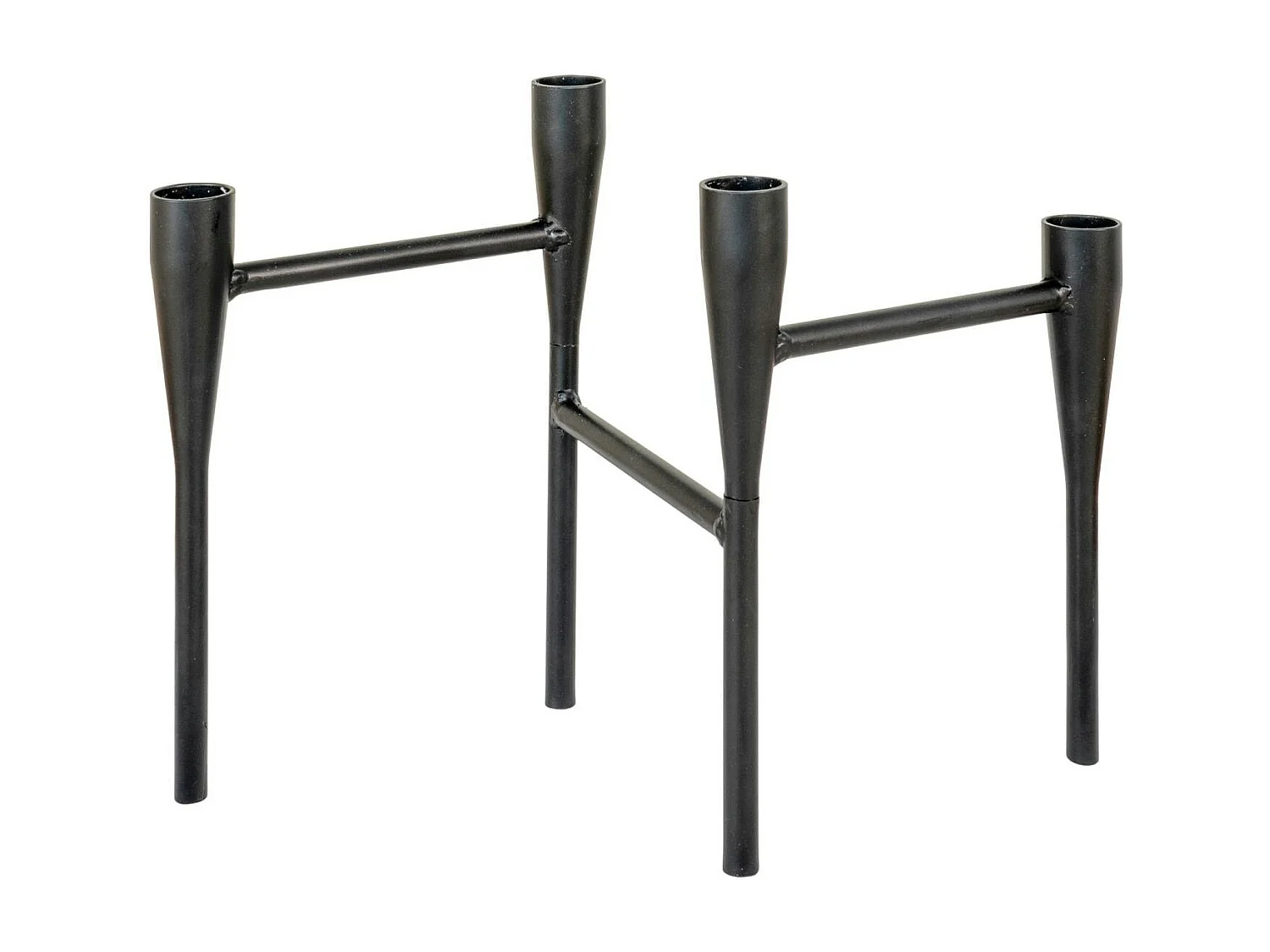 Bougeoir design en métal noir pour 4 bougies