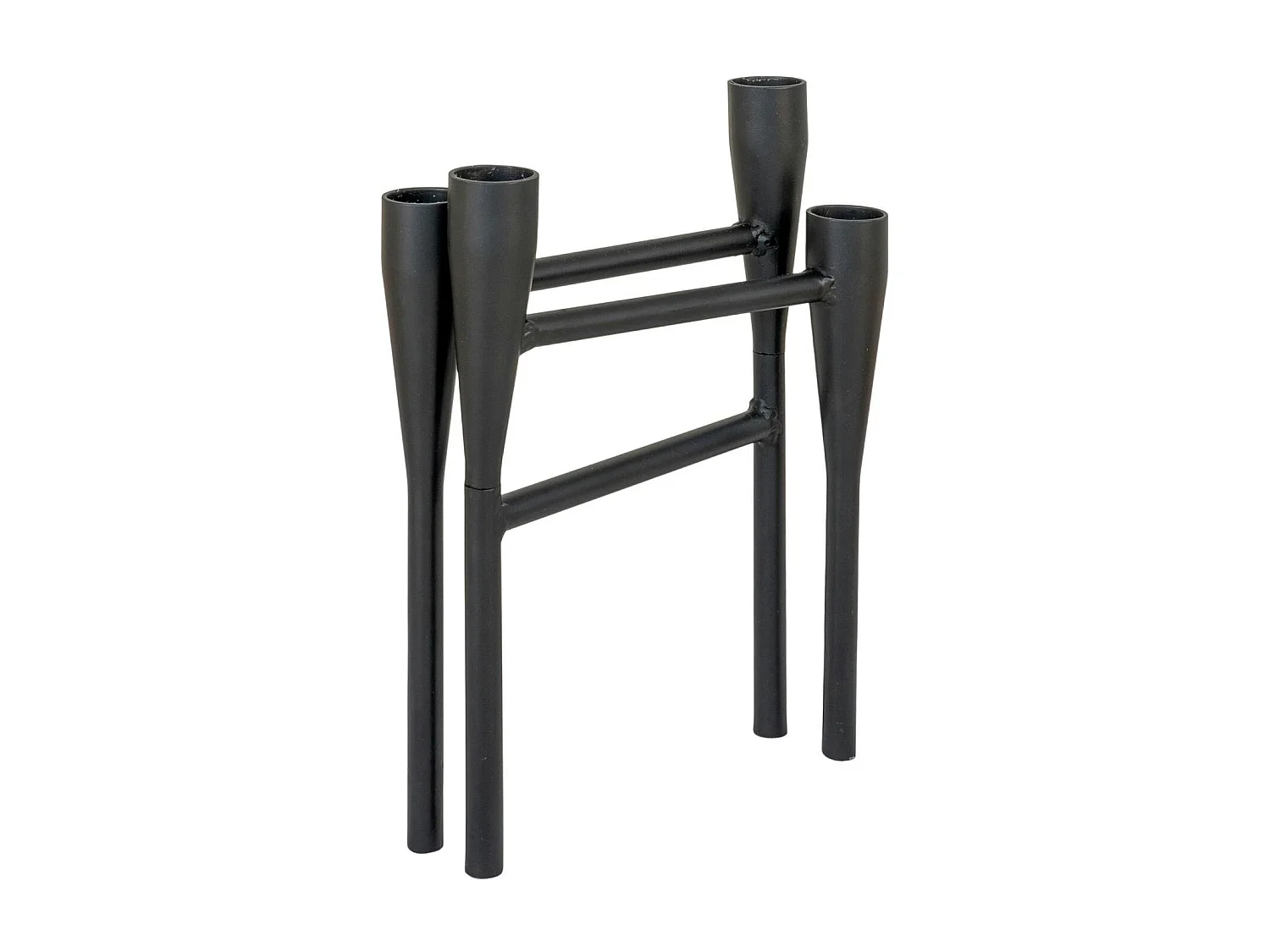 Bougeoir design en métal noir pour 4 bougies