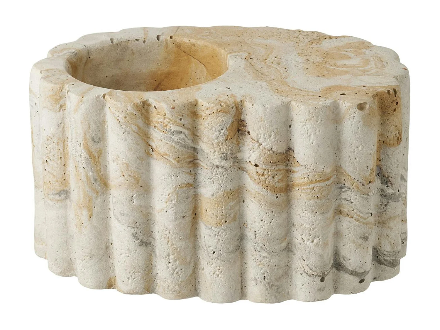 Photophore moderne en ciment tons chauds