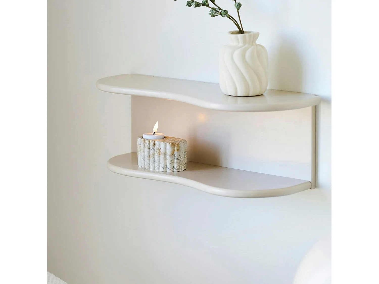 Photophore moderne en ciment tons chauds