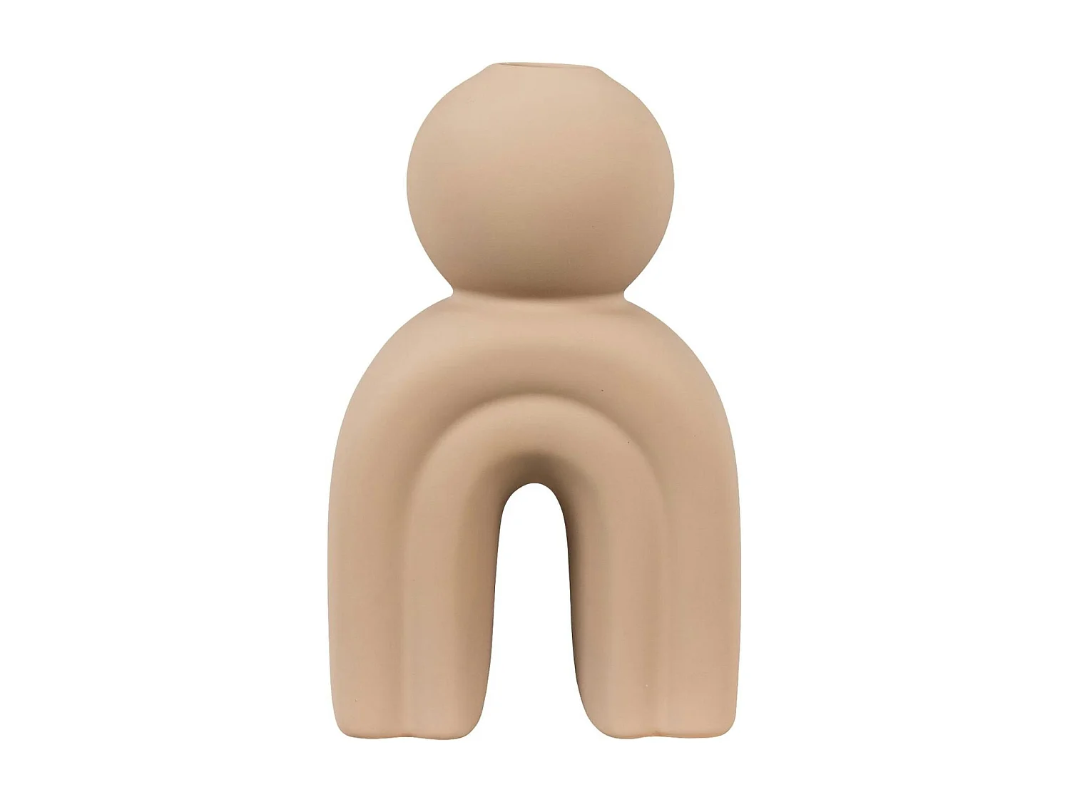 Bougeoir design arche en céramique marron