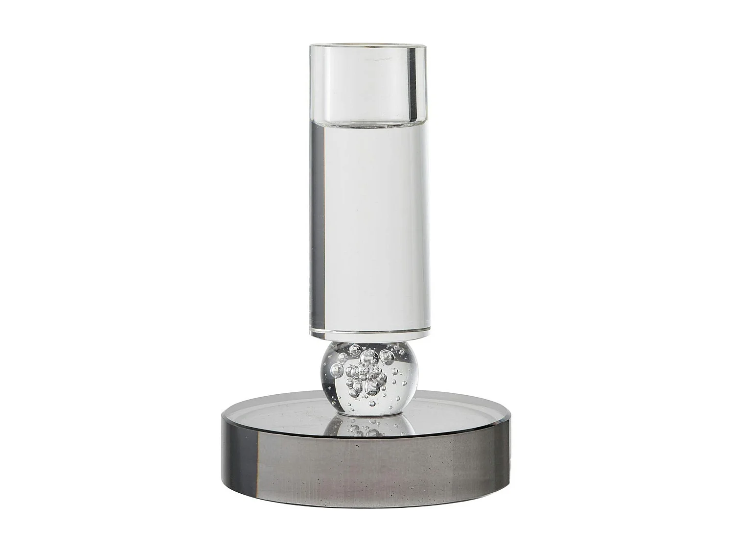 Bougeoir décoratif en verre (1 gris, 1 ambre)