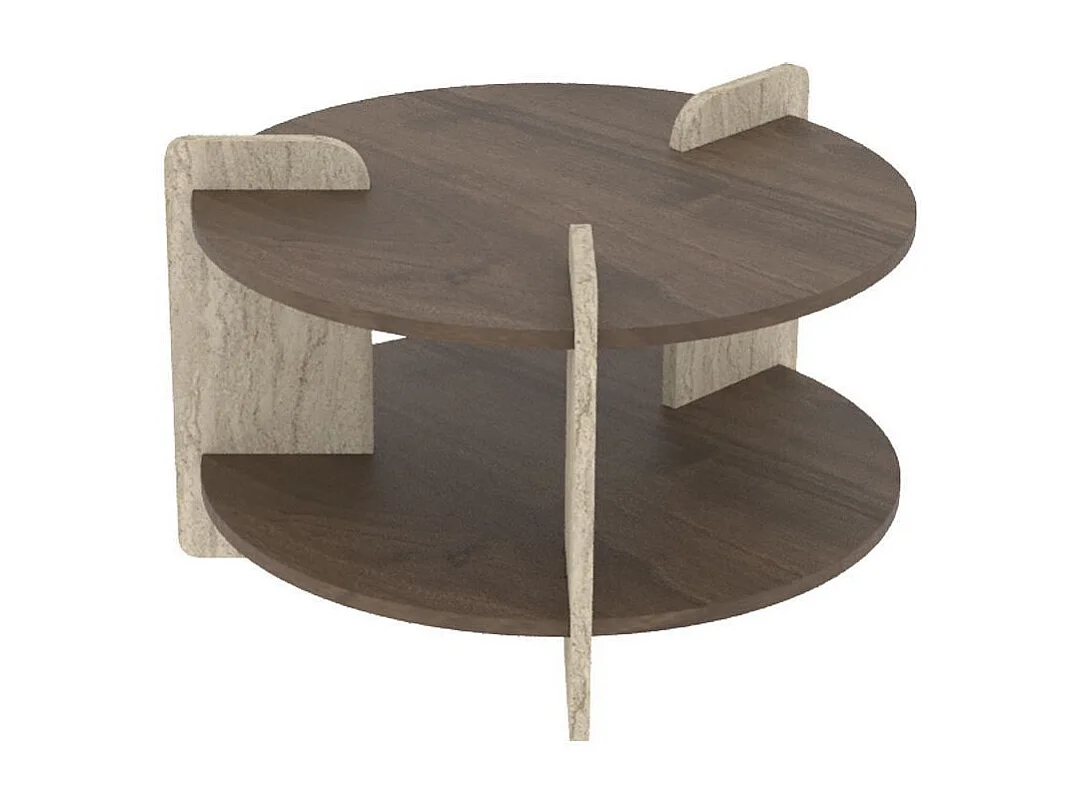 Table basse en bois "Oalla" 70 x 70 x 45 cm - Noyer