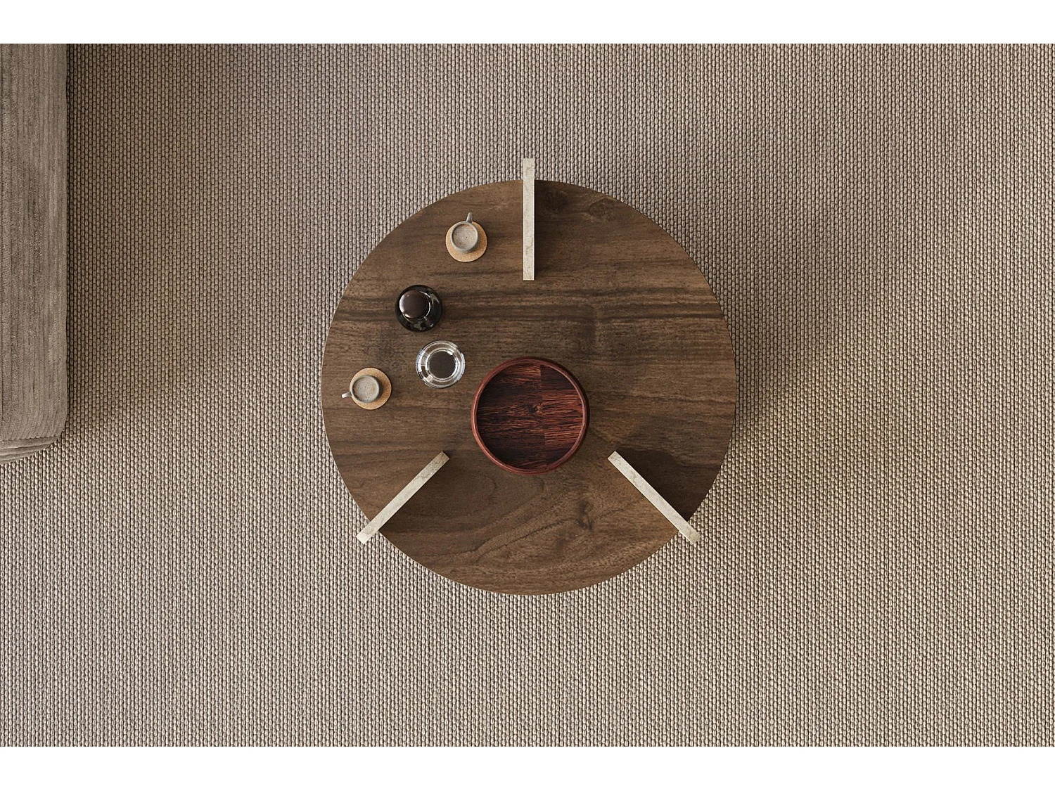 Table basse en bois "Oalla" 70 x 70 x 45 cm - Noyer