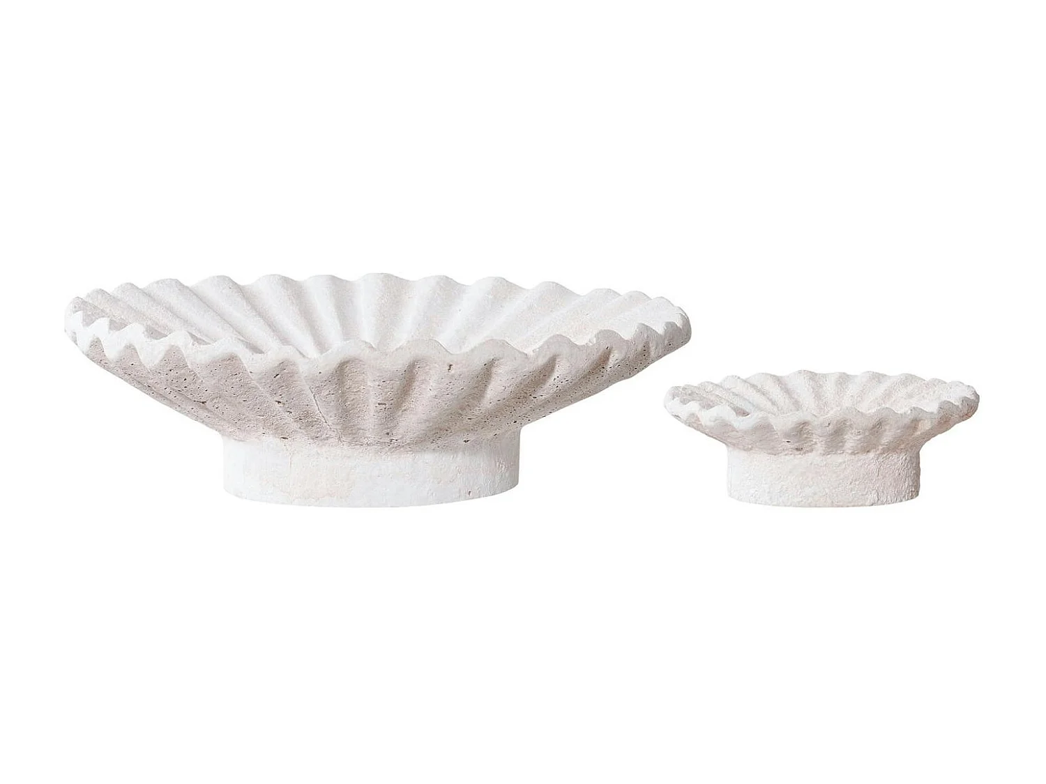 Bougeoir déco en ciment blanc (lot de 2)