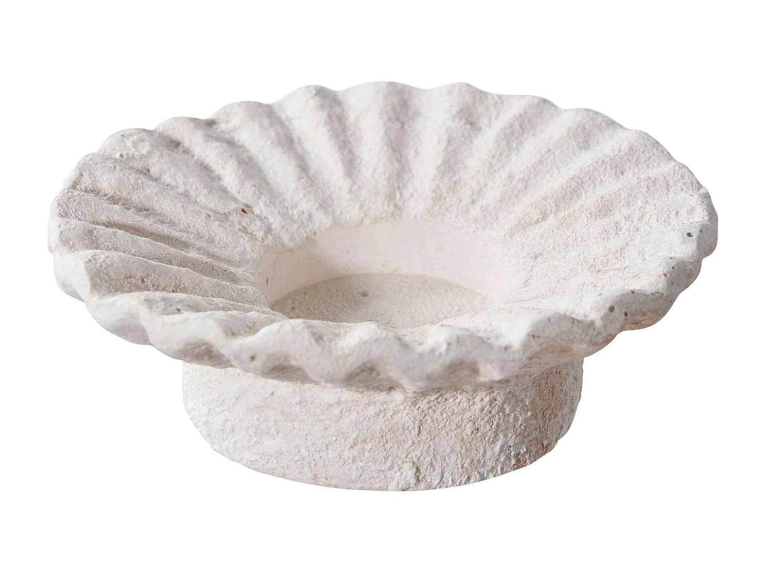 Bougeoir déco en ciment blanc (lot de 2)