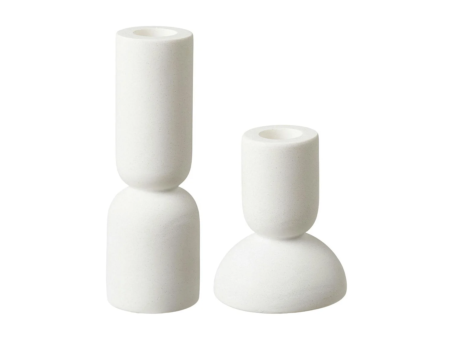 Bougeoir blanc design (2 formes assorties)