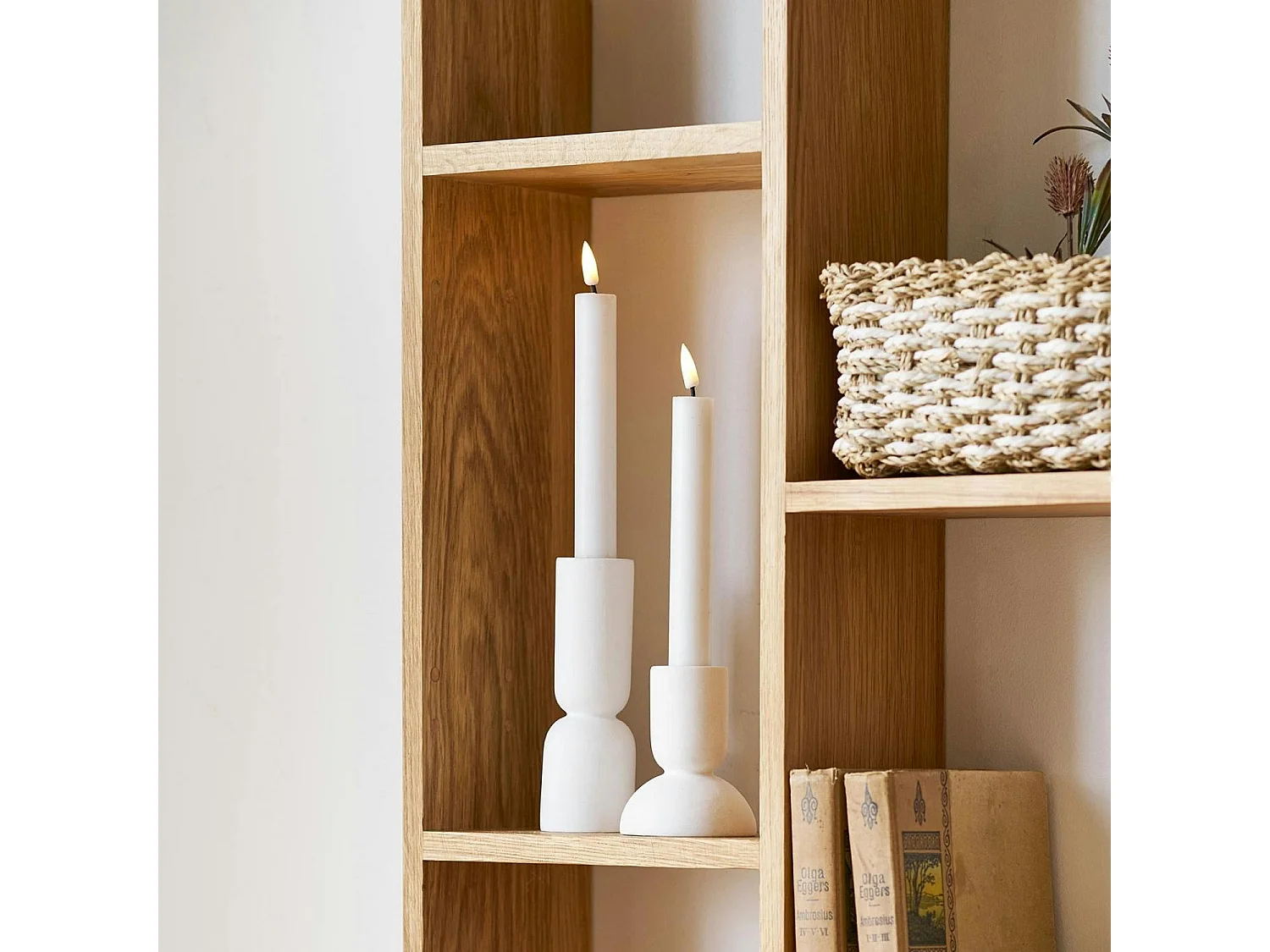 Bougeoir blanc design (2 formes assorties)