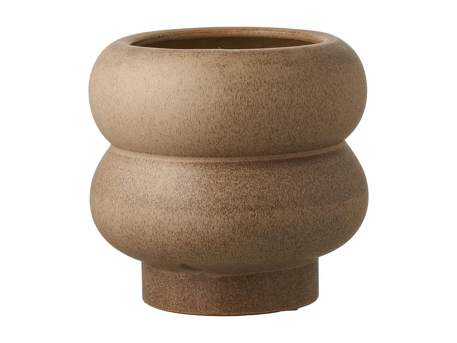 Cache-pot design organique céramique beige H 17,5 cm