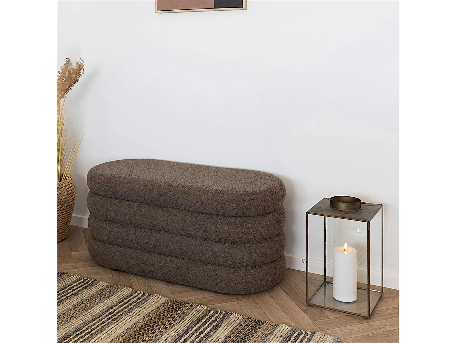 Lanterne décorative vintage verre et métal effet usé