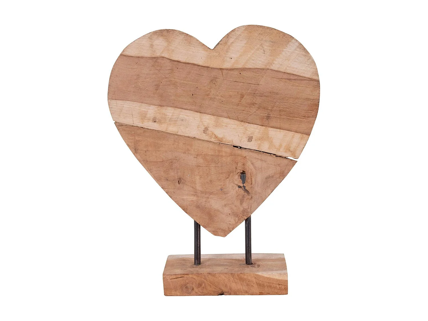 Objet déco coeur à poser en bois de teck H 30 cm ARIZONA