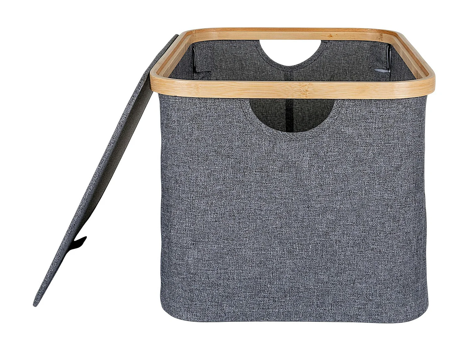 Panier de rangement gris avec couvercle 45 cm