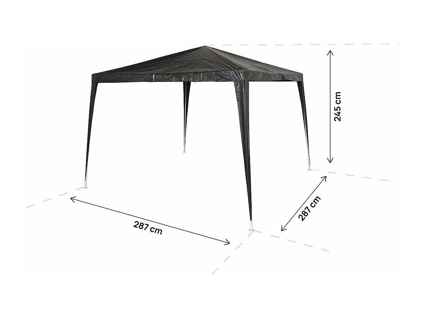 Tonnelle de jardin "Natacha 3" - 3 x 3 m - Gris