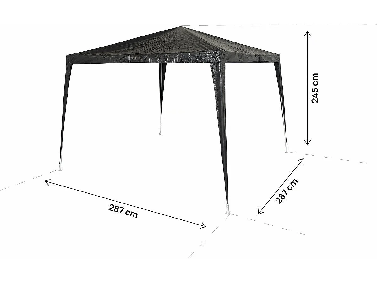 Tonnelle de jardin "Natacha 3" - 3 x 3 m - Gris
