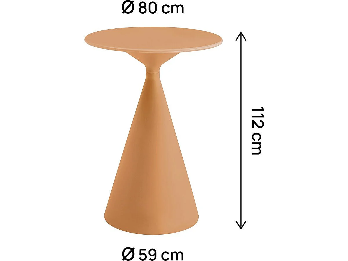 Table haute bistro de jardin ⌀80 cm "Néora" - Orange