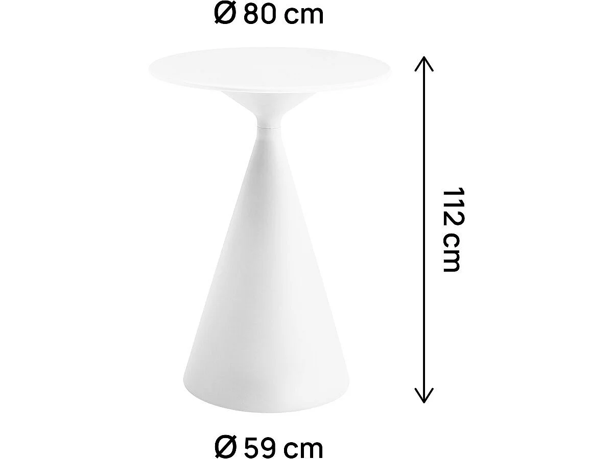 Hoher Garten-Bistrotisch ⌀80 cm "Néora" – Weiß