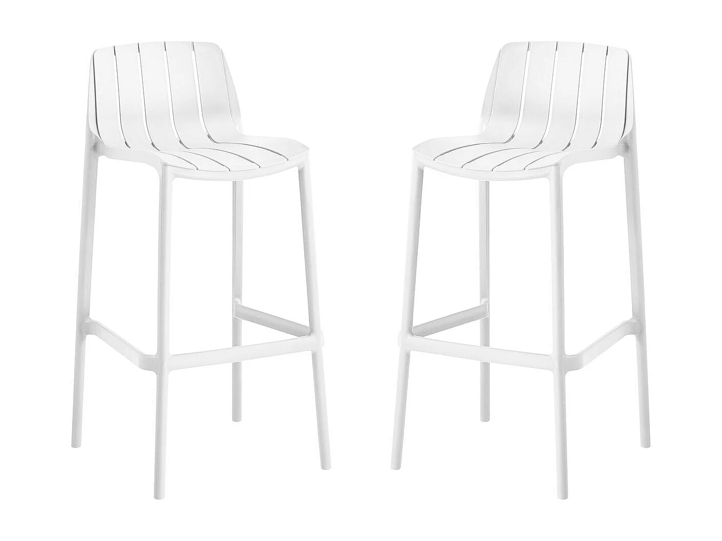 Lot de 2 chaises empilables "Vaena" - Blanc