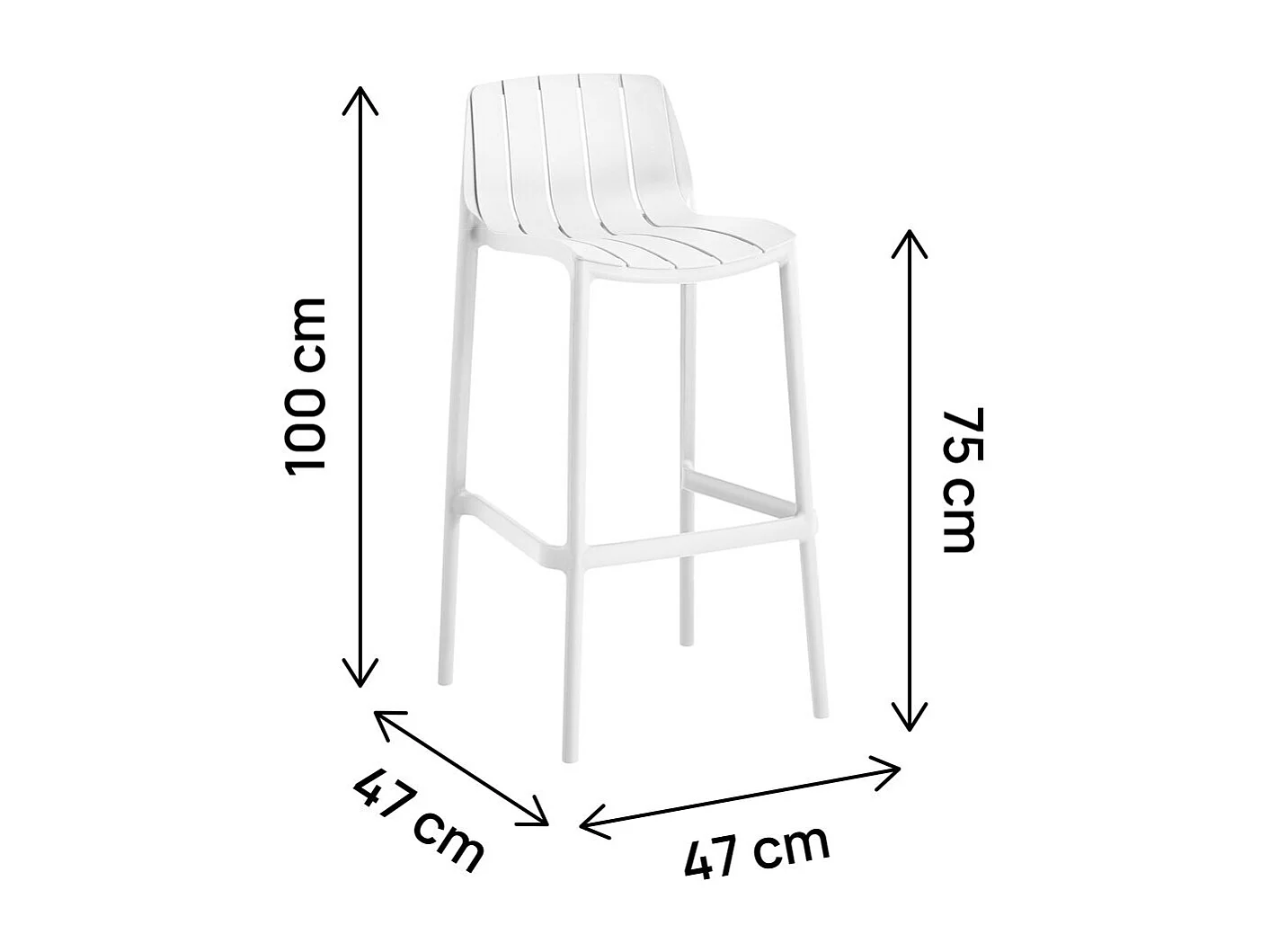 Lot de 2 chaises empilables "Vaena" - Blanc
