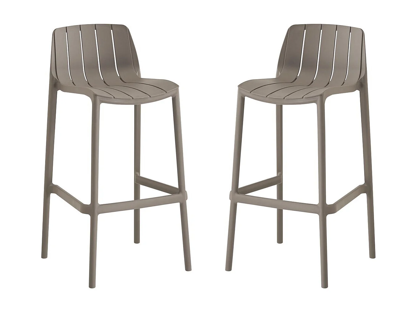 Lot de 2 chaises empilables "Vaena" - Taupe