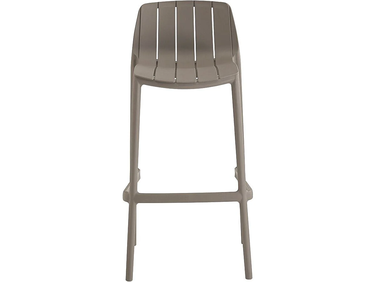 Set med 2 Stapelbara Höga Trädgårdsstolar "Vaena" - Taupe Plast