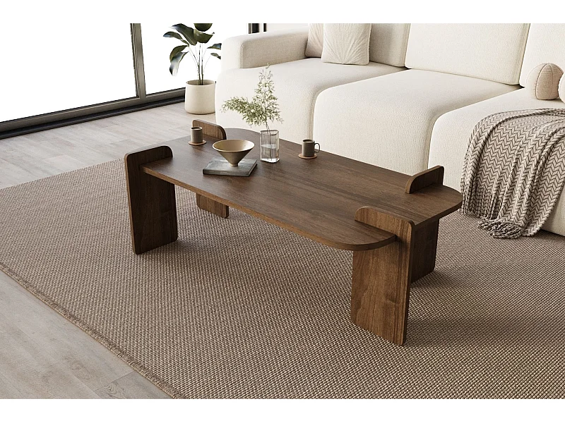 Table basse en bois "Lovge" 120 x 60 x 35 cm - Noyer