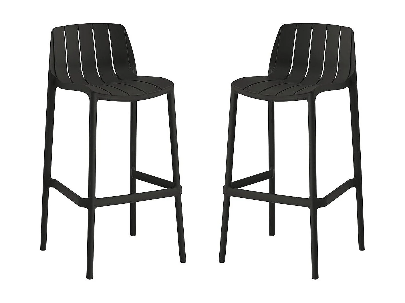 Lot de 2 chaises empilables "Vaena" - Noir