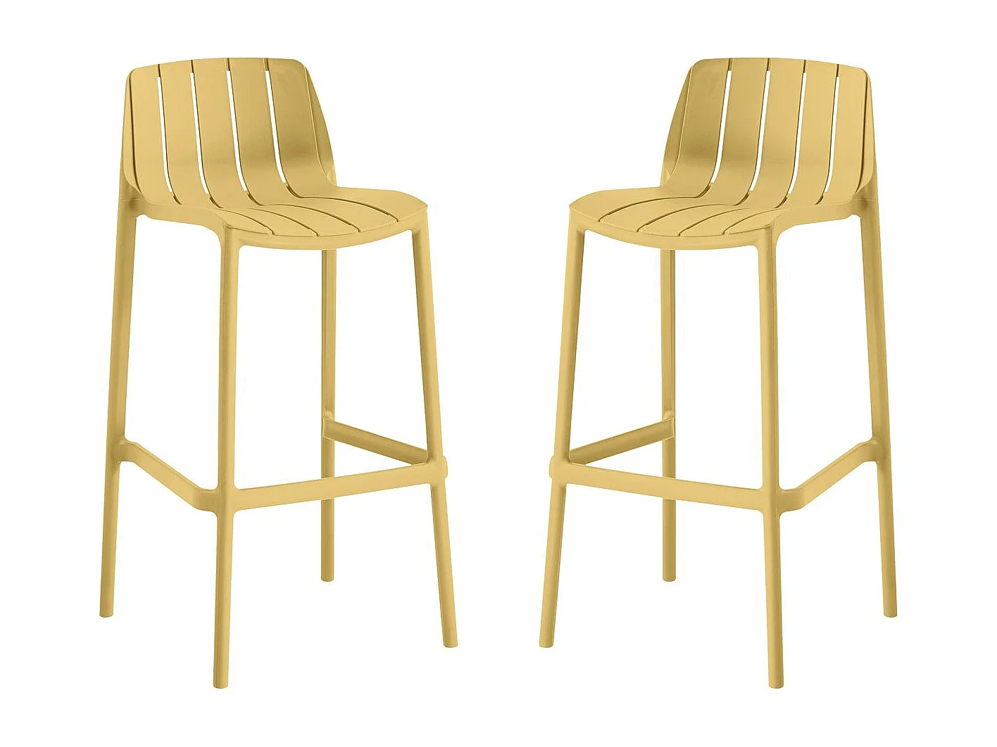 Lot de 2 chaises empilables "Vaena" - Jaune