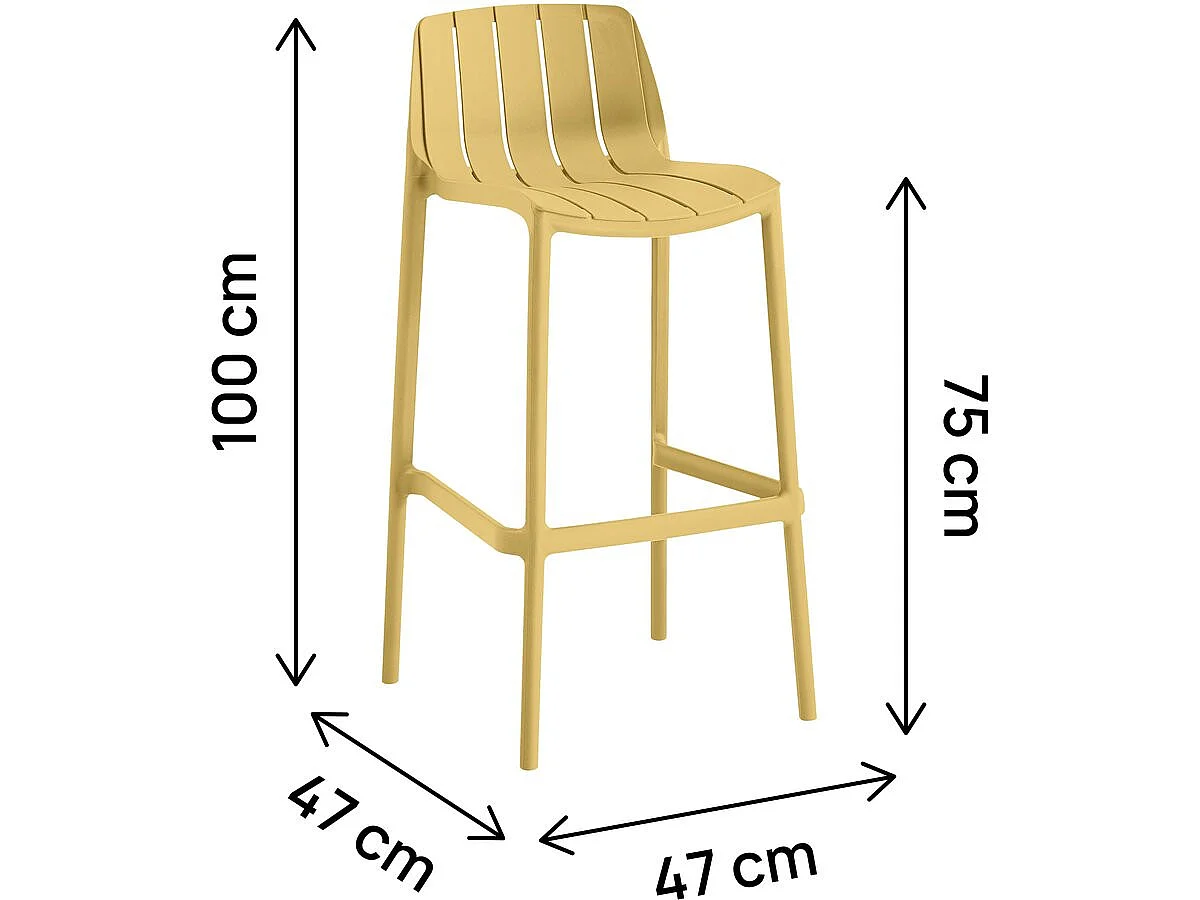 2er-Set stapelbare Gartenhochstühle "Vaena" – Gelb