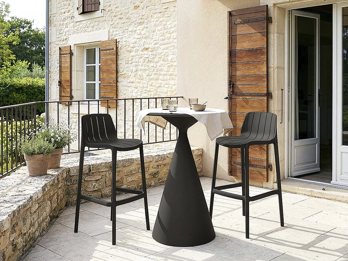 Table de jardin en métal "Néora" - Noir