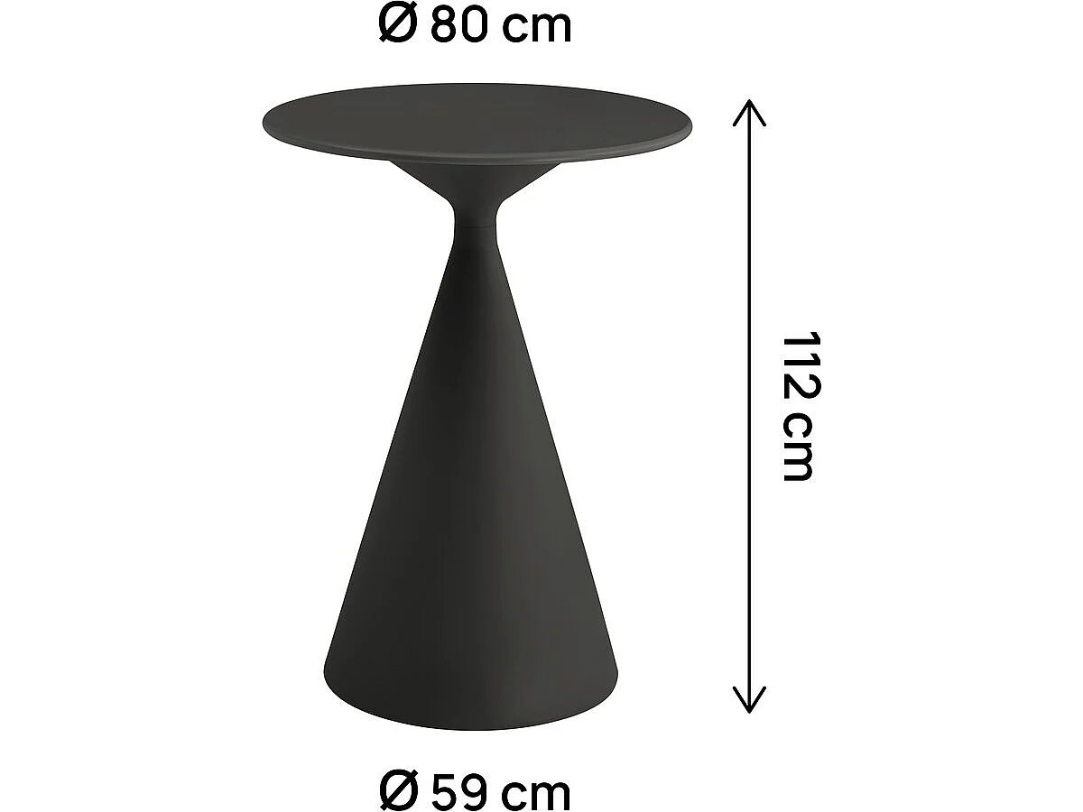 Table haute bistro de jardin ⌀80 cm "Néora" - Noir