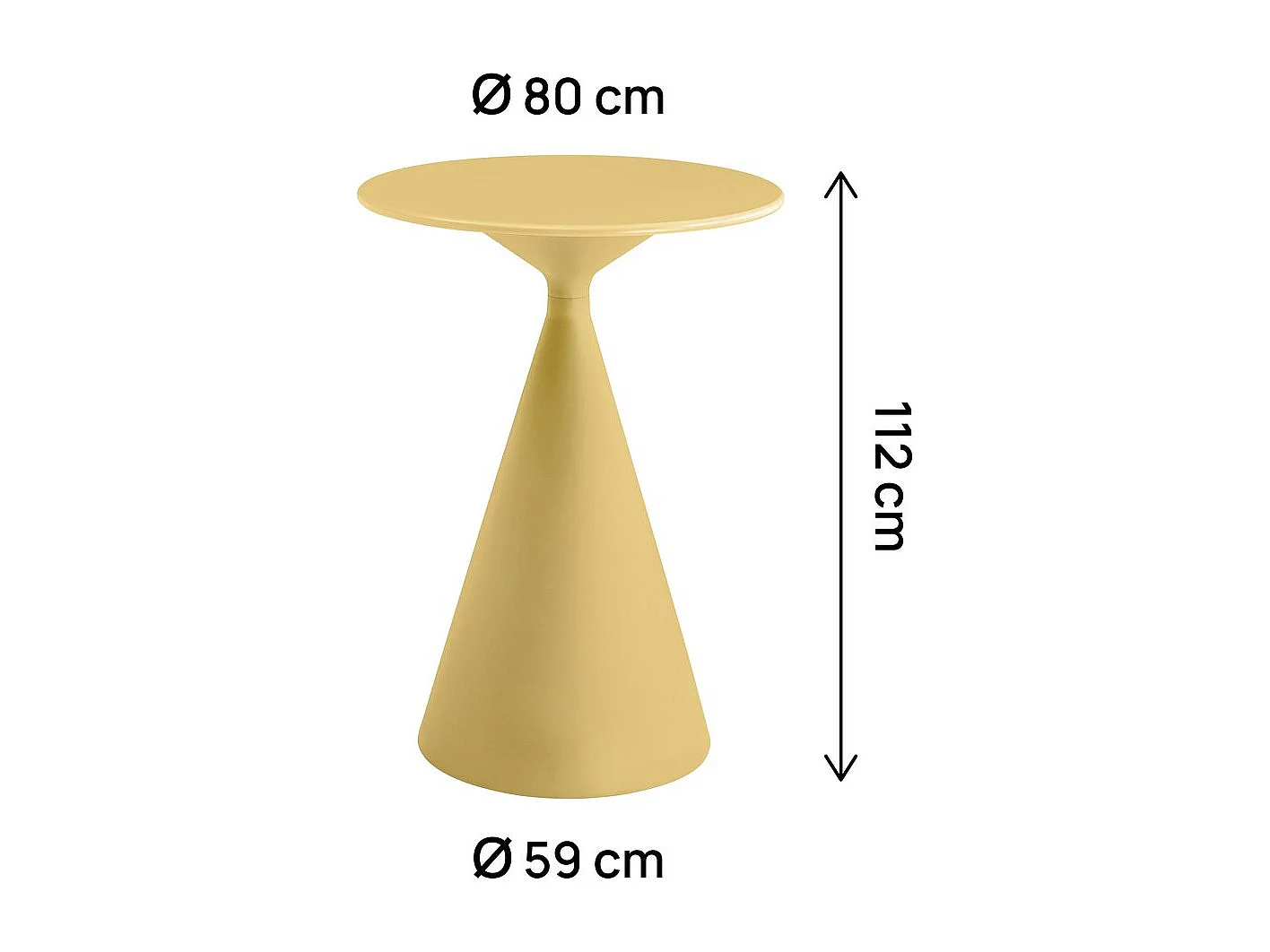 Garten-Bistro-Hochtisch ⌀80 cm "Néora" - Gelb