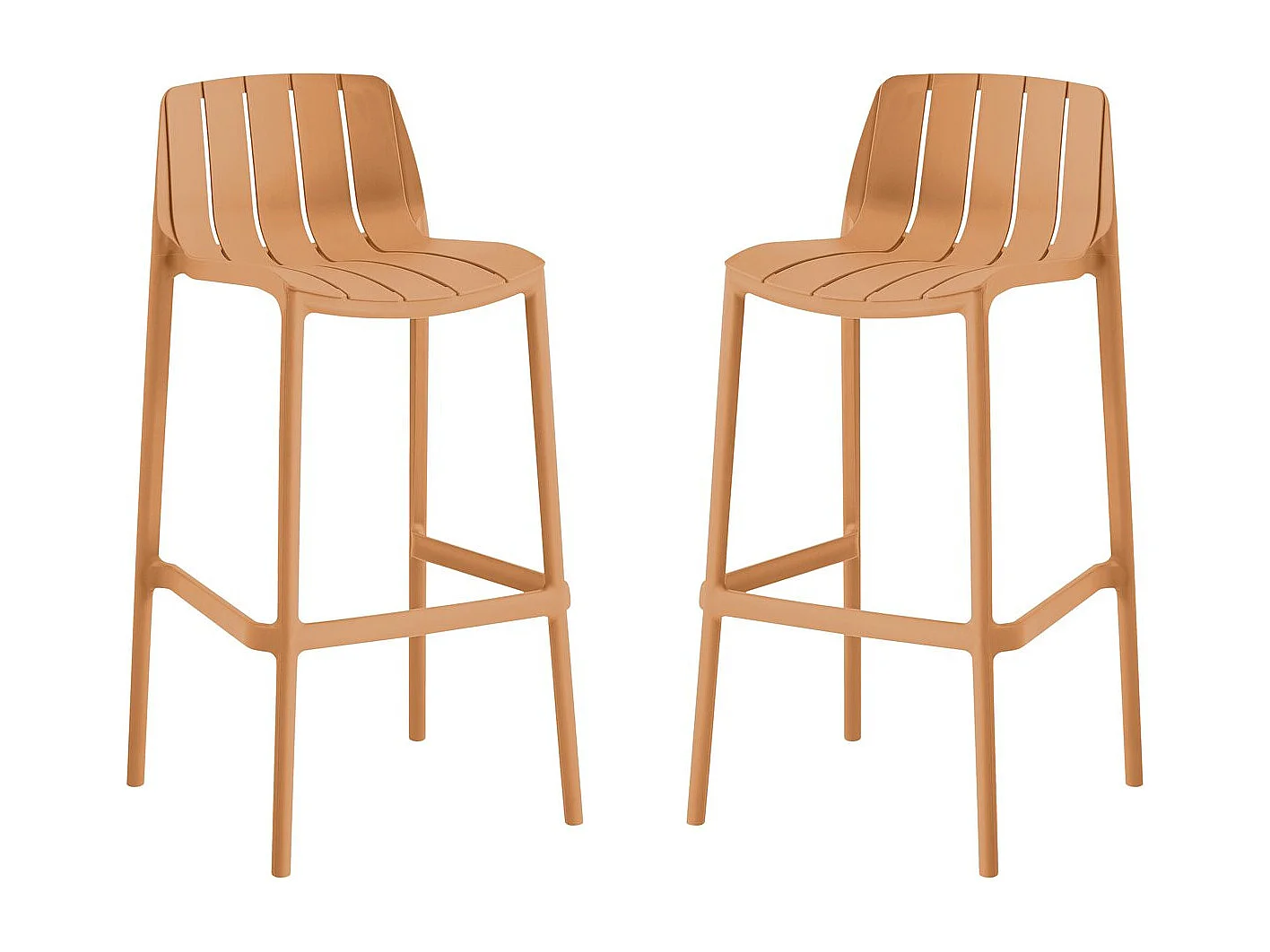 Lot de 2 chaises empilables "Vaena" - Orange
