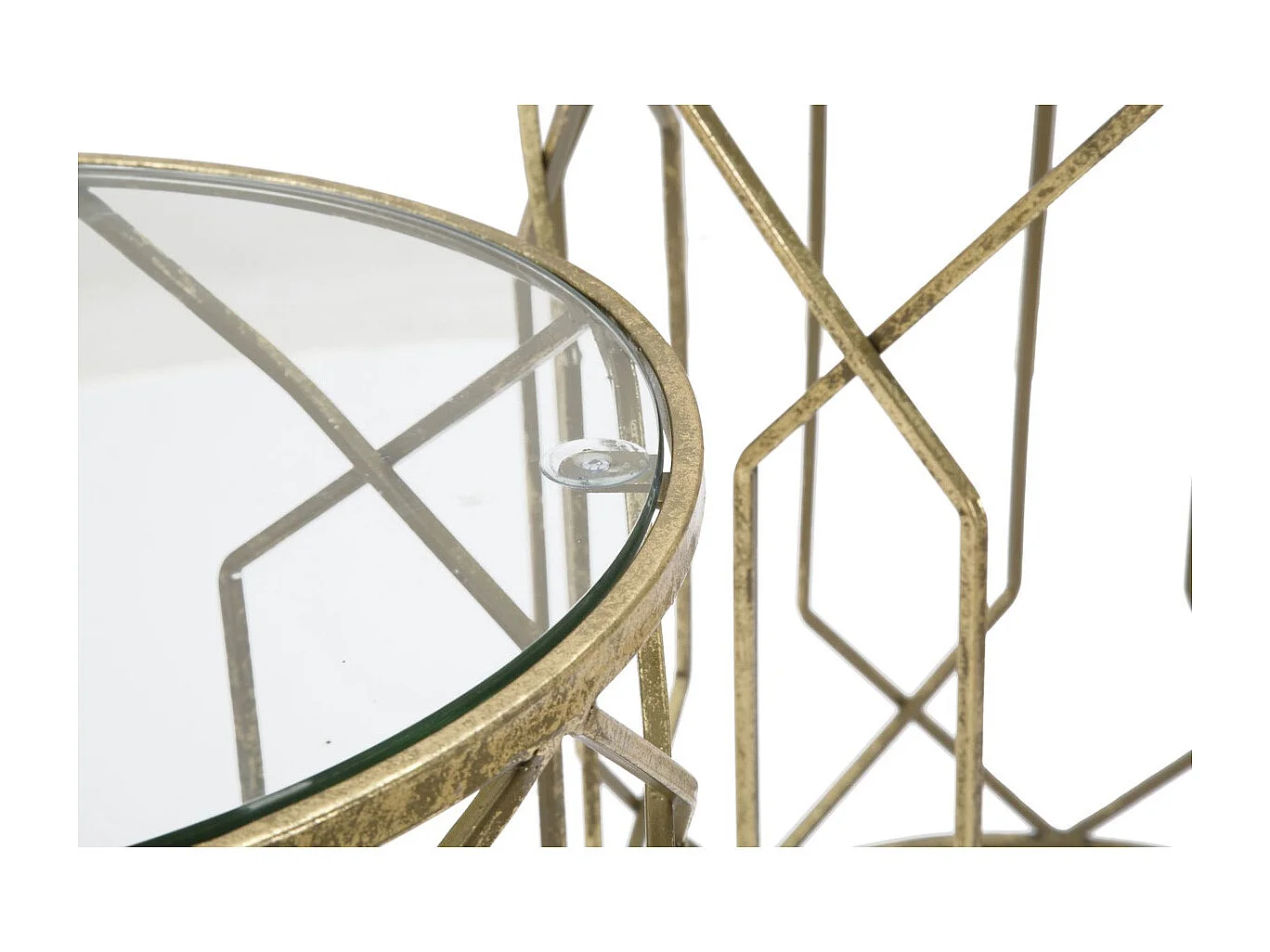 Conjunto de Mesitas Auxiliares VKH561, Oro, 42x42x53 cm, Kendra Home