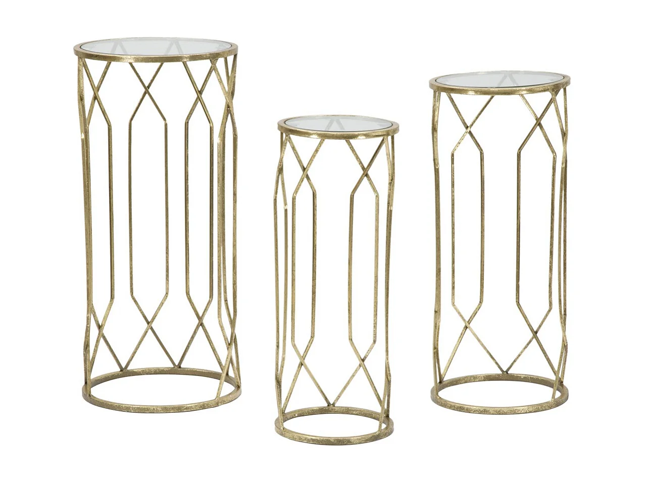 Set Bijzettafels VKH597, Goud, 32x32x71 cm, Kendra Home