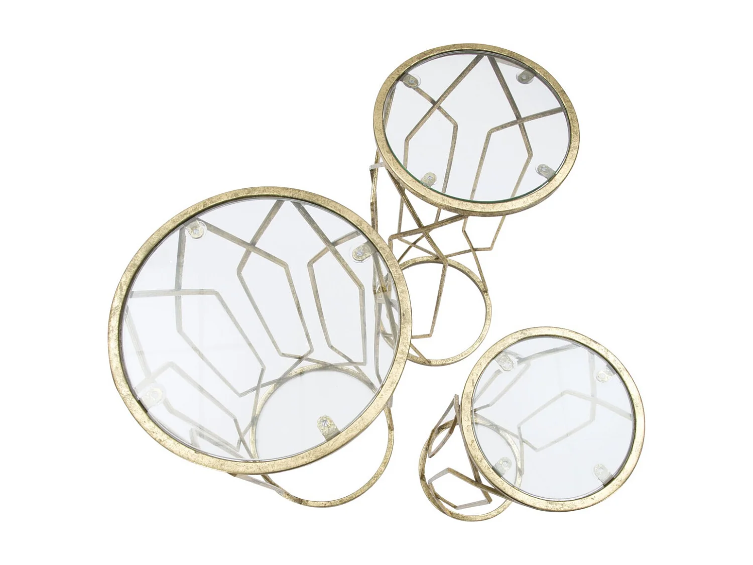 Set Bijzettafels VKH597, Goud, 32x32x71 cm, Kendra Home