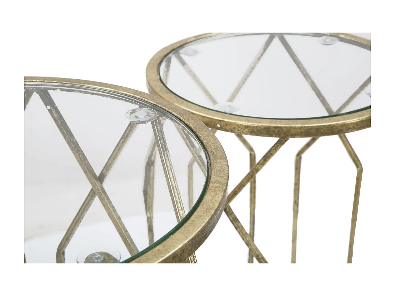 Set Bijzettafels VKH597, Goud, 32x32x71 cm, Kendra Home