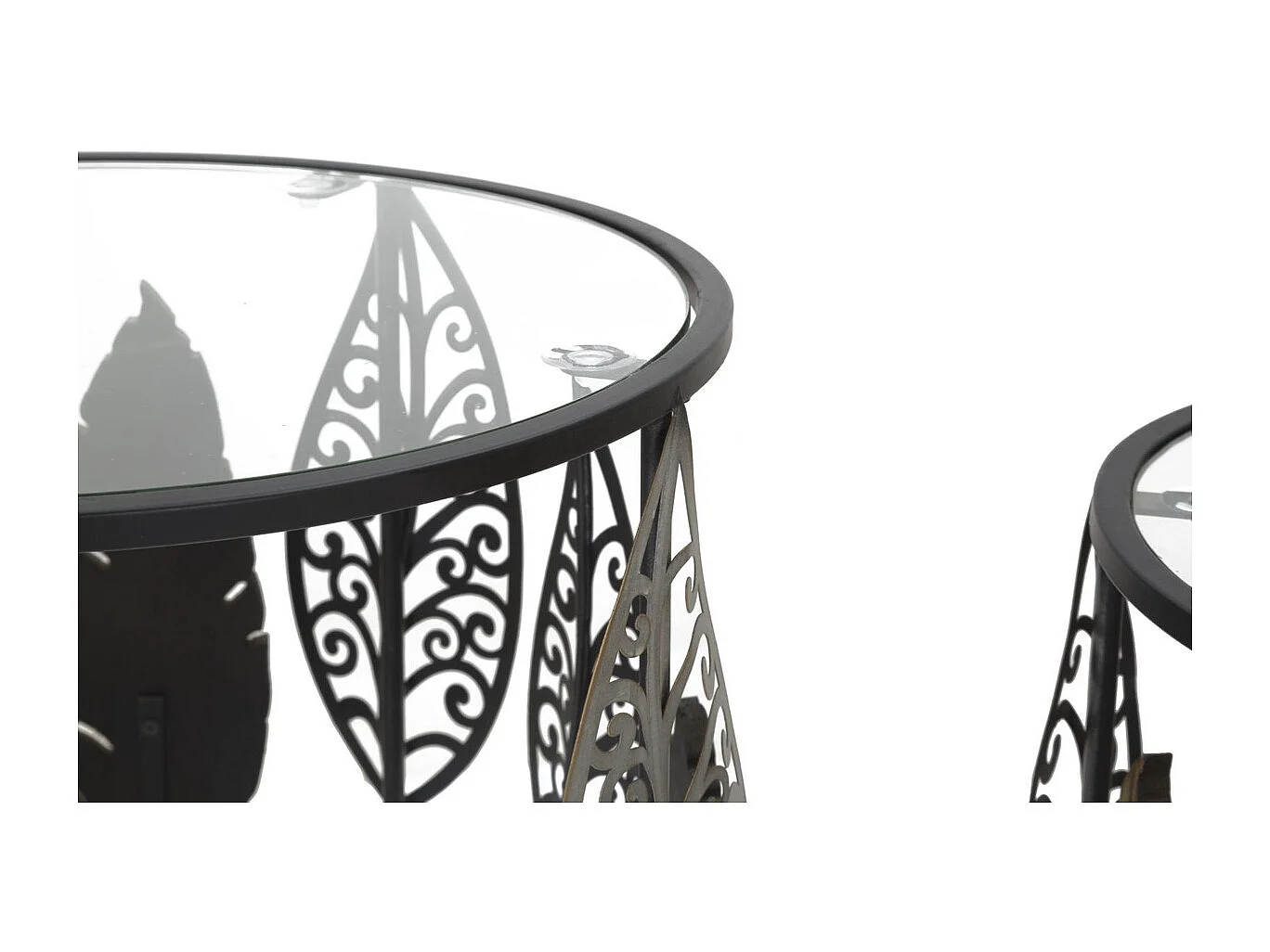 Set di Tavolini Foglia 65, Multicolore, 38x38x55 cm, Kendra Home