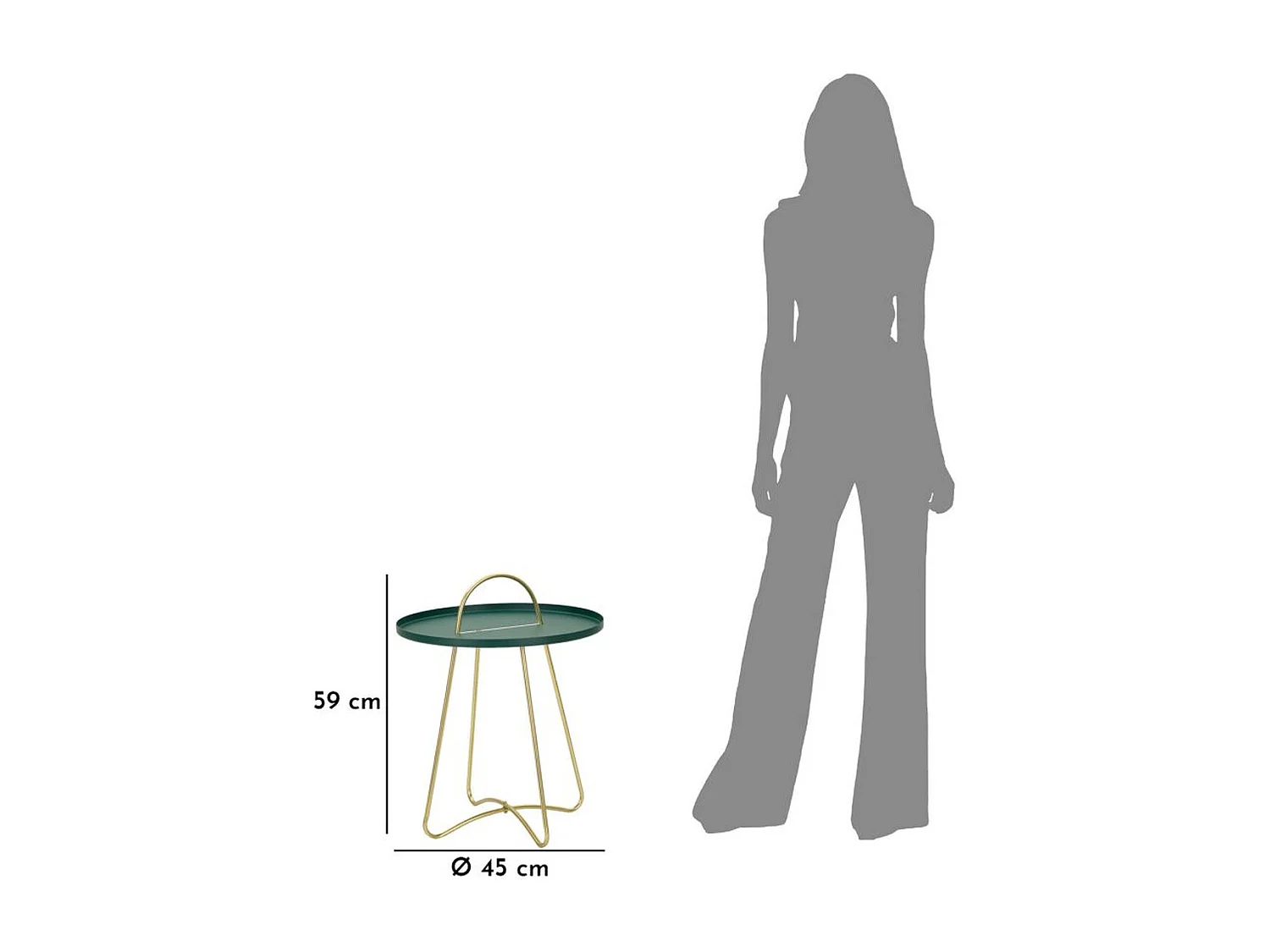 Mesa de Centro VKH525, Verde, 45x45x59 cm, Kendra Home