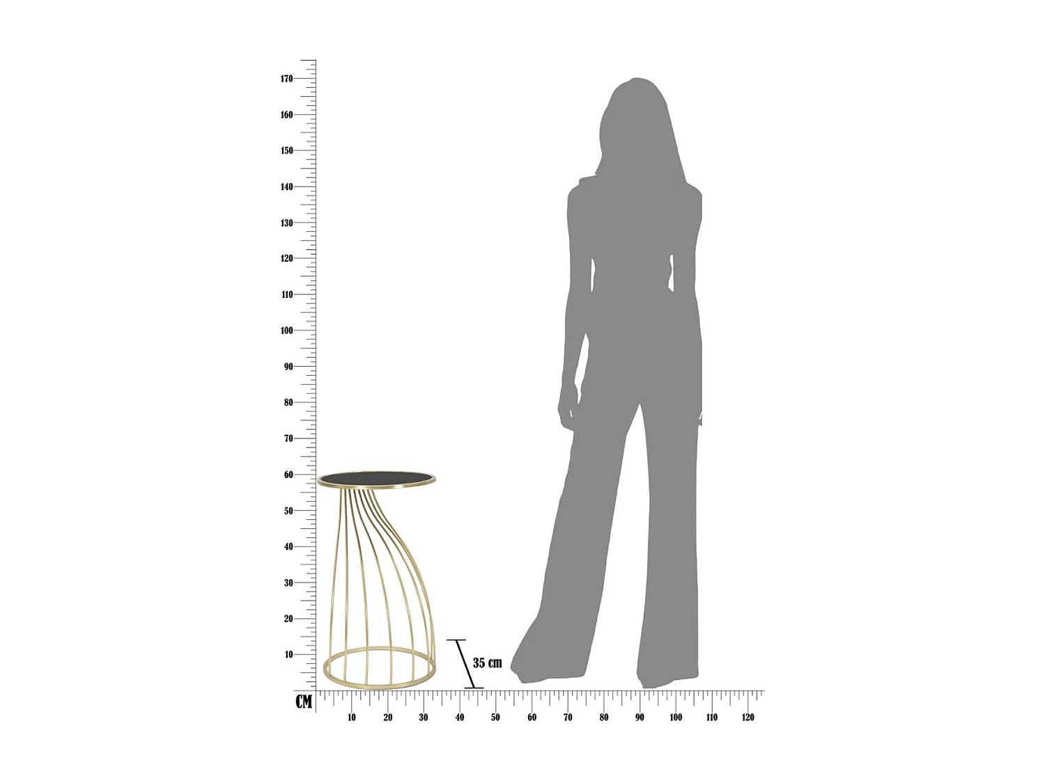 Mesa de Centro VKH548, Oro, 35x35x60 cm, Kendra Home